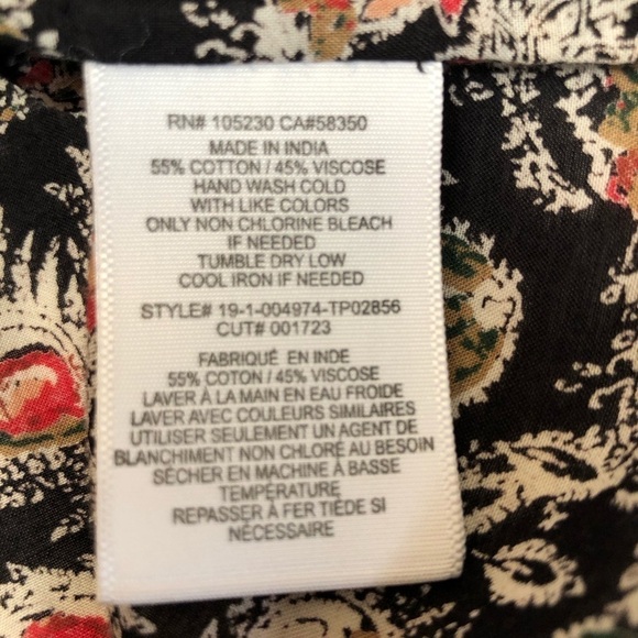 Joie Laurina Floral Red White Red Flutter Short Sleeve Top V-Neck Shirt Small - Picture 9 of 16